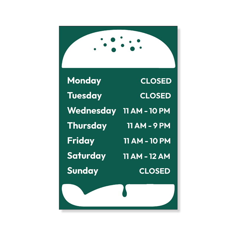 Show details for Hours of Operation - choose times from a dropdown