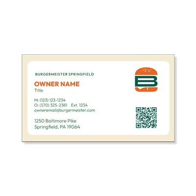 Show details for Business Card (Franchise Owner) - with optional QR Code and auto-populated contact information