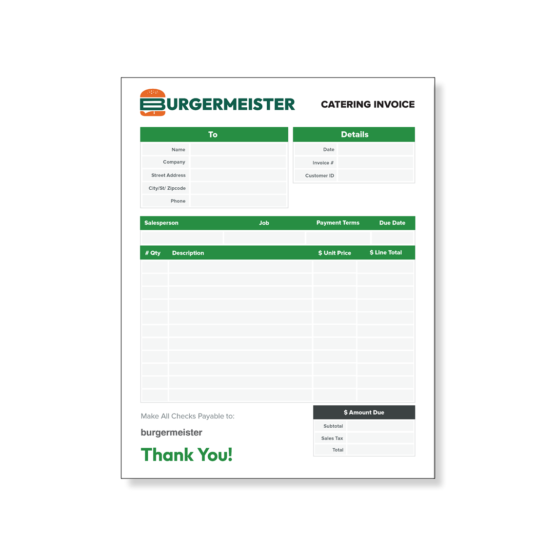 Show details for Catering Invoices