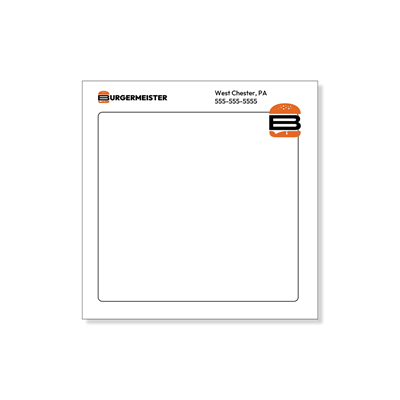 Show details for Post-It Notes - text color changes based on choice of design.