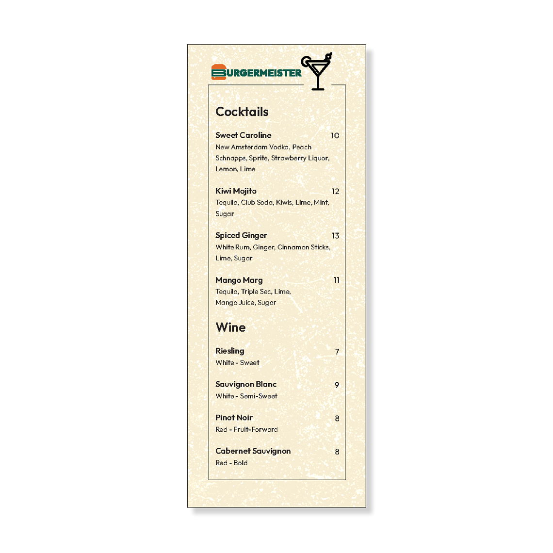 Show details for Dessert Menu - shared tier pricing