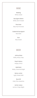 Picture of Catering Drinks Menu
