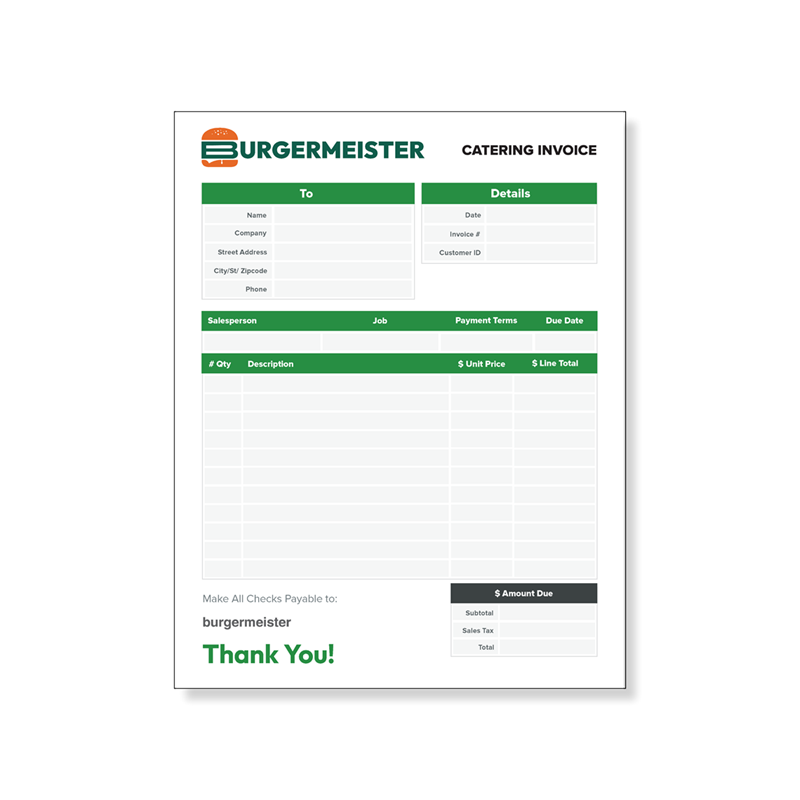 Show details for Catering Invoices